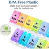 Large 7 Day Pill Organizer 2 Times A Day, Push Button Pill Box, Vitamin Pill