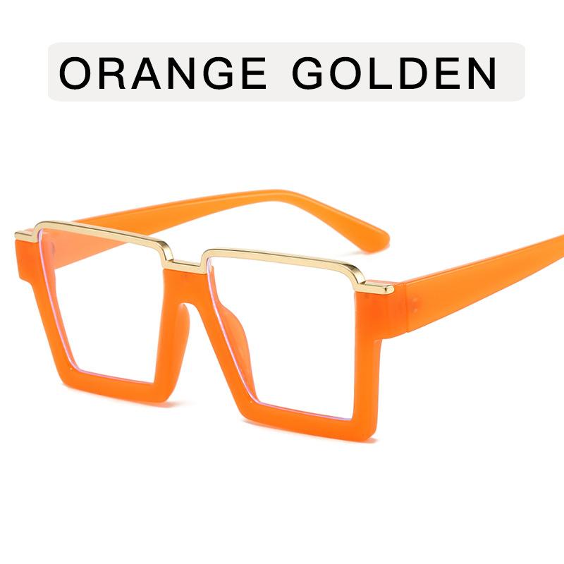 Módne okuliare s rámom veľkej veľkosti, štvorcový tvar, polorámový okuliarový rám pre ženy, dekoratívne sklo blokujúce modré svetlo