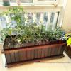 Large Outdoor Rectangular Planter Box - Solid Wood, Anti-Corrosion, Ideal for Flowers or Vegetables On Balcony or Courtyard