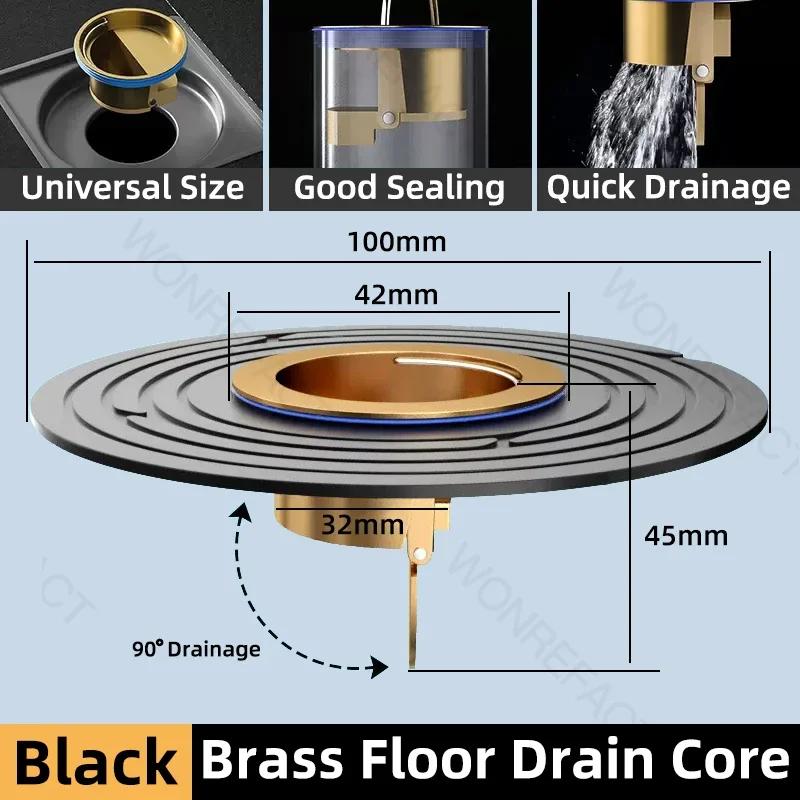 Sewer Rapid Drainage Bathroom Floor Drain Core Quick in Brass Floor Drain Core Large Size Odor and Insect Proof Floor Drain Core