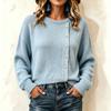 Womens Oversized Knit Sweater Loose Fit Round Neck Long Sleeve Button Front Acrylic Pullover Fall Winter 2026