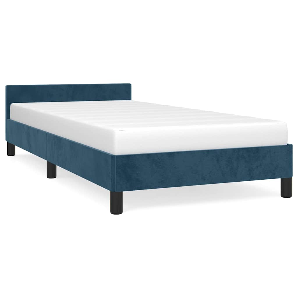 Bed Frame without Mattress Dark Blue 80 x 200 cm Velvet