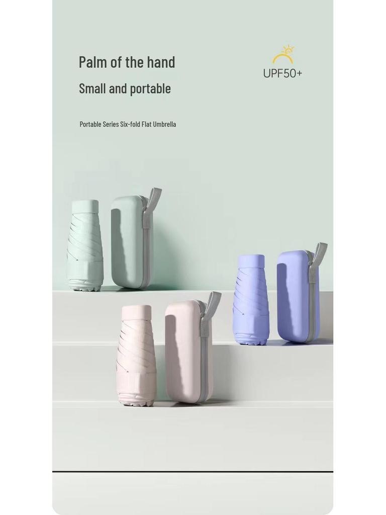 Spot Macaron 60% Rabatt: Sechs-Speichen Faltbarer Regenschirm - Anpassbares Geschenk für Sonne & Regen mit Logo-Option