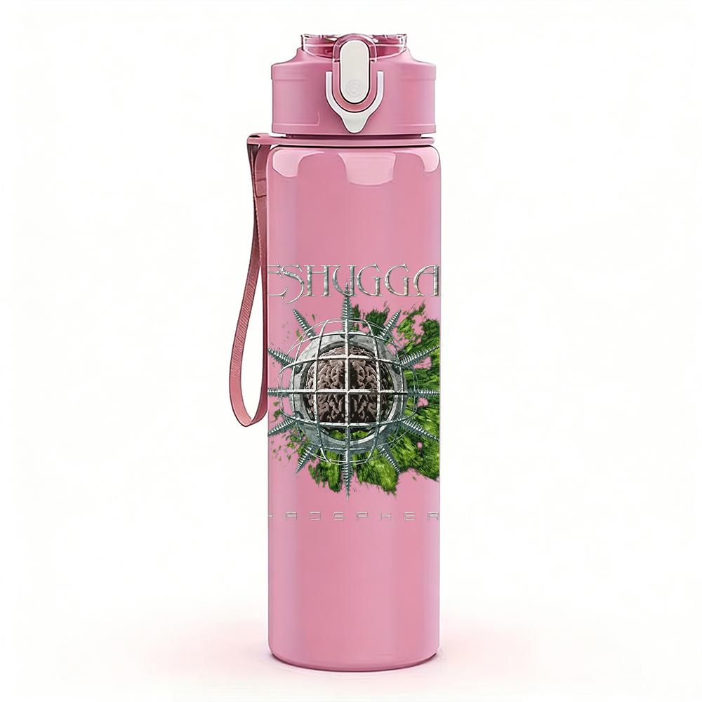 1PC Green Leaf Ornate Circle Vintage Print 750ml Portable Sports Water Bottle Leakproof Gym Outdoor Travel Drink Cup