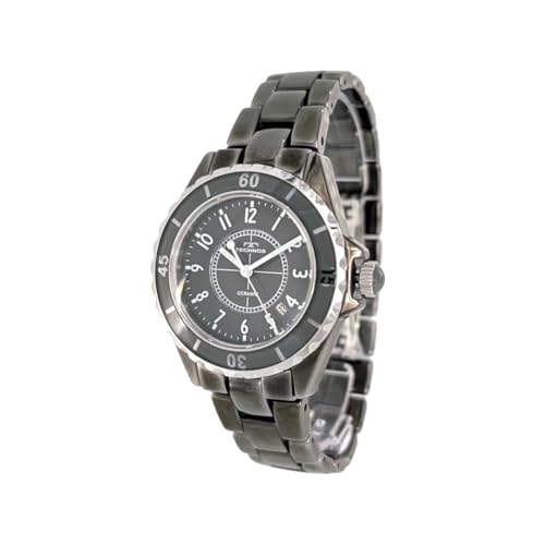 

TECHNOS Men s Watch T9C24TE, Ceramic Quartz Movement, Lightweight, Calendar, Date Display, 3 ATM Water Resistance, Metallic Gray Dial, Perfect for Bus