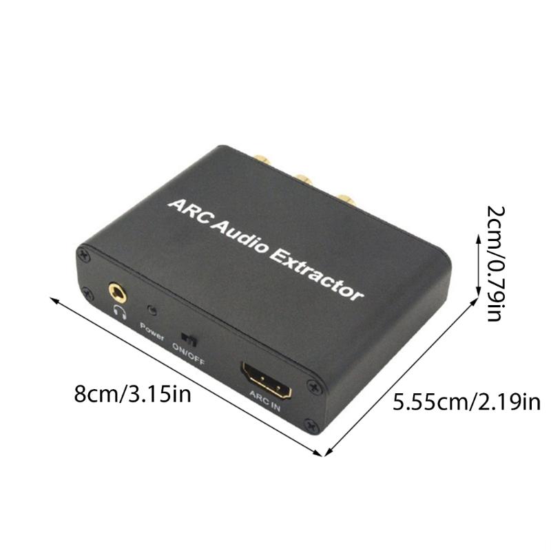 Return Channel Converter 192KHz Extractor 192KHz for Easily Transmission To Soundbars and Amplifiers Black