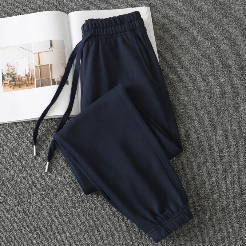 

Повседневные хлопковые махровые плюс бархатные белые весенне-осенние спортивные штаны Royal Blue(Spring and Autumn style) L