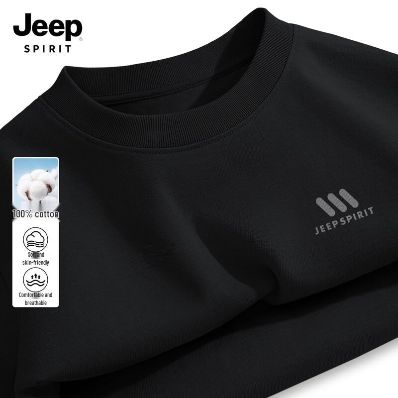 JEEP SPIRIT Men's Loose Fit Cotton Long Sleeve T-Shirt