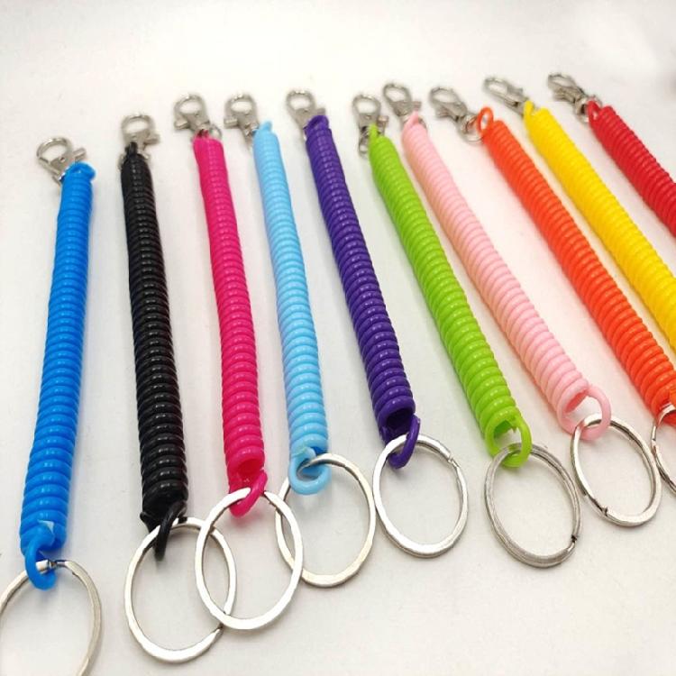 Portable Coil Springs Keychain Handmade Bag Ornament Gym Key Holder Hanging Ornament Suitable for Party Everyday Use