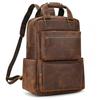 Luxry Brand Designer Leather Backpack Large Capacity Travel Bag Of Men Male Vintage Fashion Backpack for 15.6 Computer Drop Ship