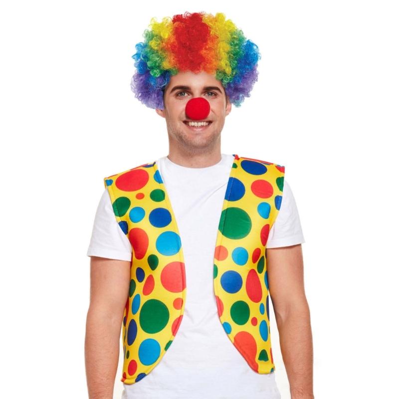 Clown Roleplay Cosplay Costume Outfit Set Halloween Clown Dress Up Gloves Necktie Gloves Vest Suspenders Stockings Bag
