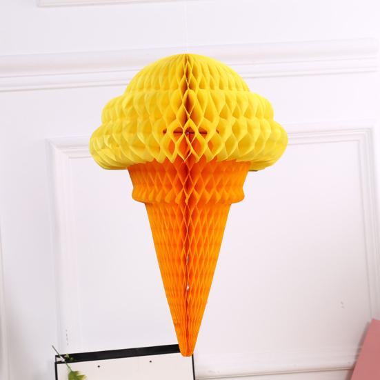 Ice Cream Centerpiece Foldable Vibrant Color Party Accessory Party Birthday Baby Shower Party Ice Cream Centerpiece for Family