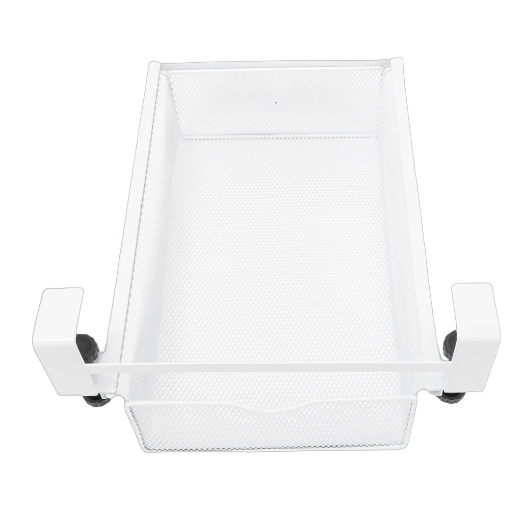 Under Desk Drawer Slide Out No Drill Metal Under Table Storage Shelf Tray Basket Organizer for Home Workplace Cabinet