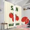 2pcs 2D Flat Printing Party Curtain San Marzano Tomatoes 100% Polyester Fabric Without Electricity Birthday Party for Oversized