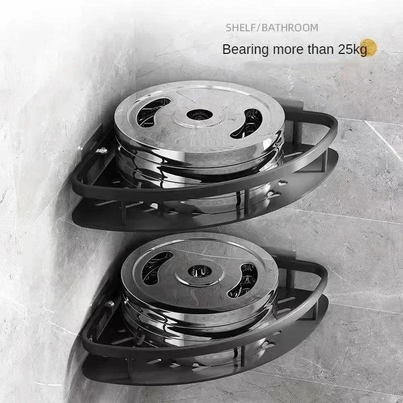 Organizator de depozitare Raft de duș Raft de baie Raft de șampon din aliaj de aluminiu Accesorii de baie pentru machiaj Raft de colț de perete fără găurire