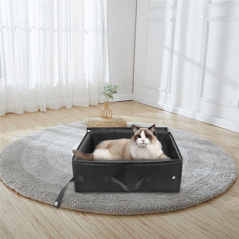 M-Modern-Portable Litter Box With Lid, Leak-Proof Collapsible Cat Litter Box Great For Travel Hotel Stays And Road Trip Easy To