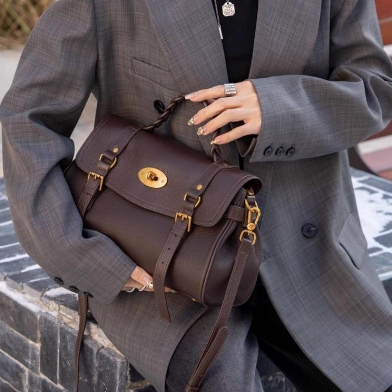 Top Layer Cowhide Messenger Bag with Commuter Tote Classic Crossbody Bag