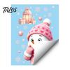 Decorative Snowflake Wall Decals Christmas Snowman Static Glass Stickers, Pink Decals, Waterproof PVC Holiday Seasonal Window Art Clings for