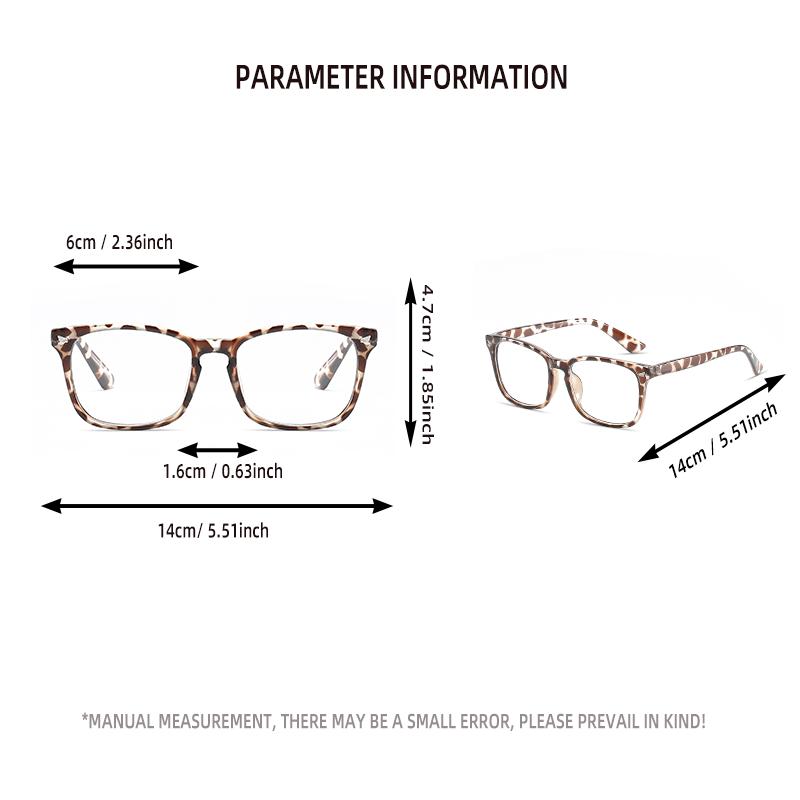 Fashion Unisex Square Glasses Plain Glasses Full Frame Glasses for Men and Women Radiation Protection Optical Glasses