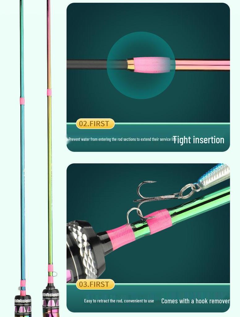 Plåt Kolfiber Fiskeutrustning: UL 1,5/1,68/1,8/1,98 m Spö för betesfiske