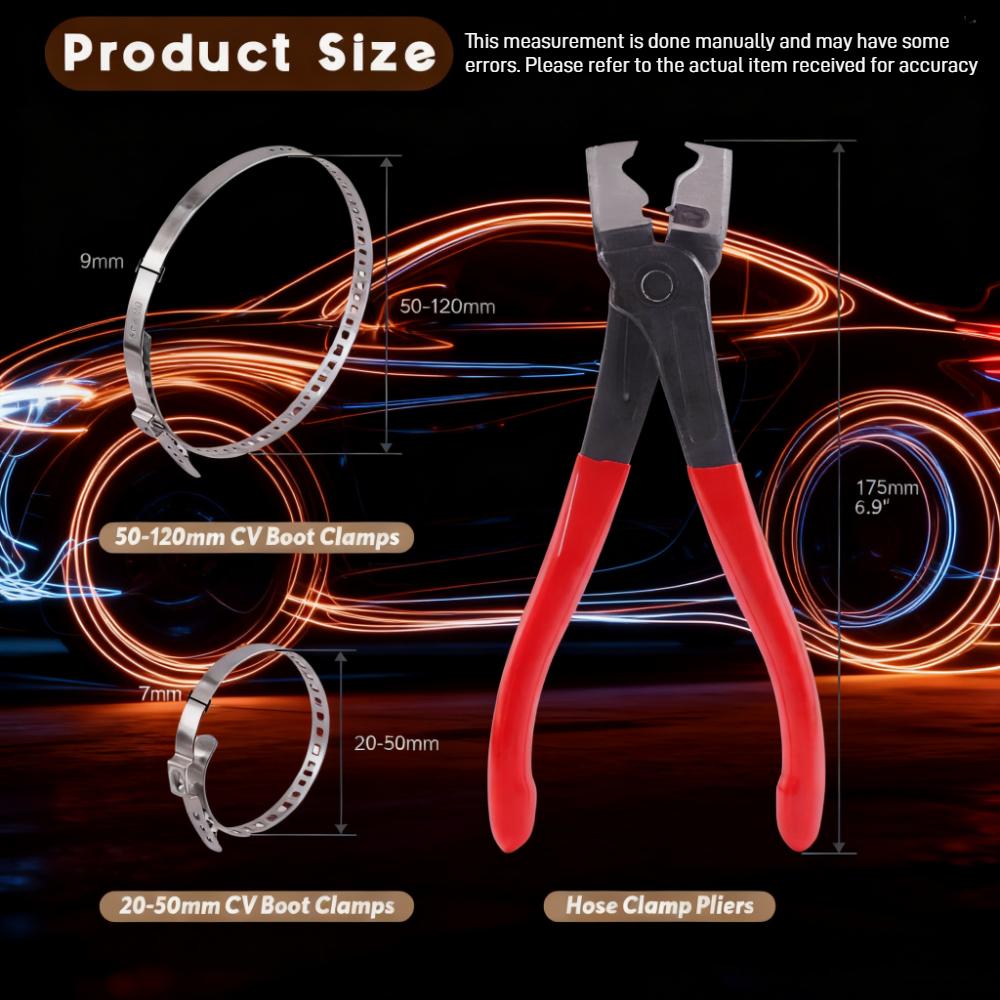 Hose clamp with CV boot clamp kit, small and large stainless steel universal adjustable drive shaft CV boot crimping clip