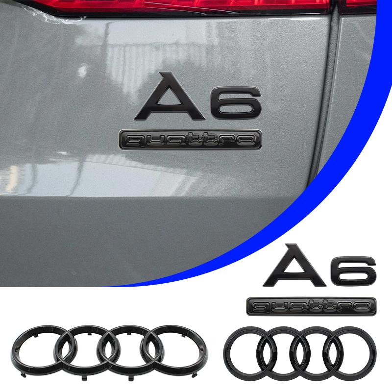 Für heißes A6 2020 2021 2022 2023 Quattro Sline Emblem 4Ringe Logo Auto Styling Haube Frontgrill Emblem Heckklappe Abzeichen Zubehör