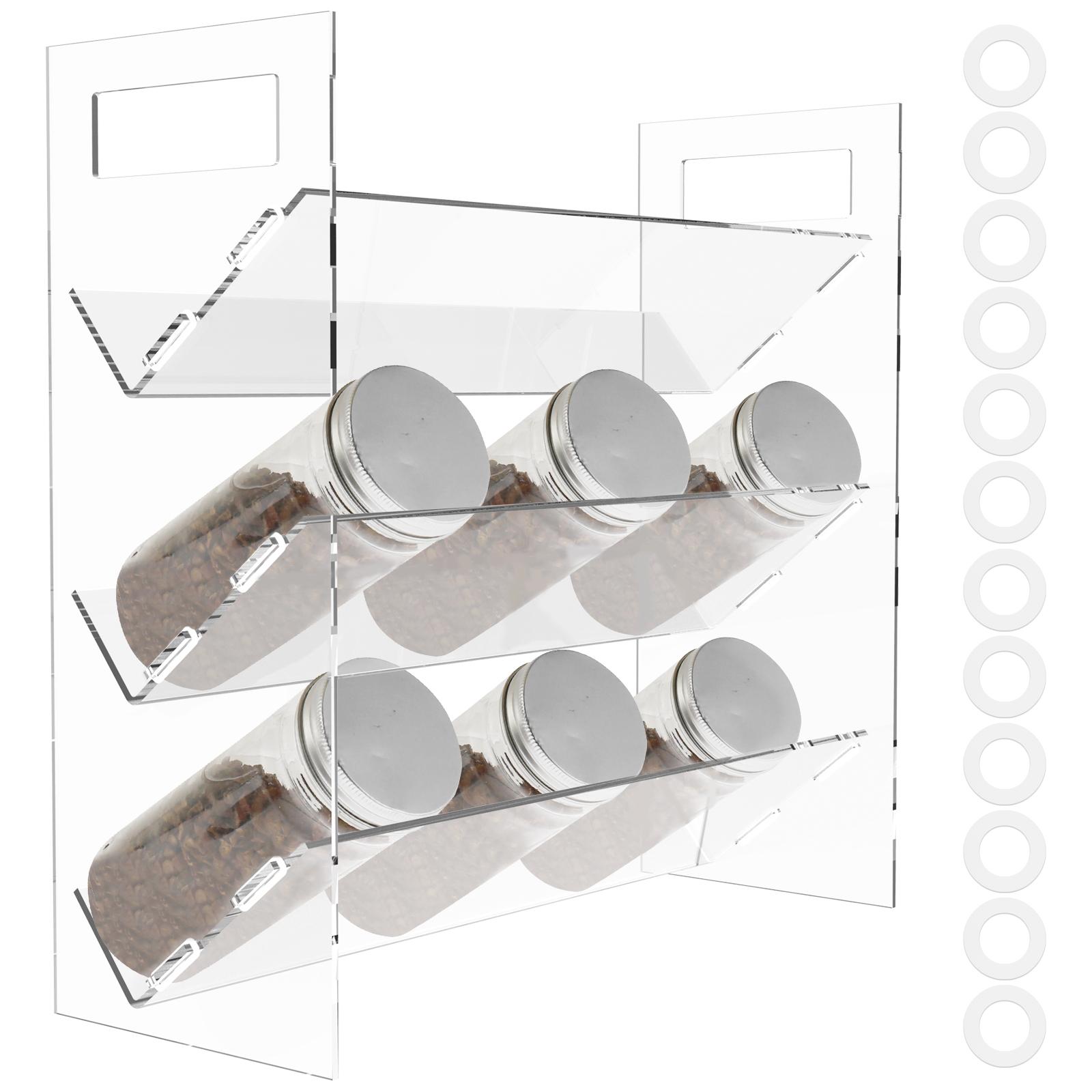 

1/2 шт. 3-ярусная полка для специй из прозрачного акрила, органайзер для бутылочек с приправами, столешница, шкаф, многофункциональная полка для специй для кухни, кладовой 3-tier