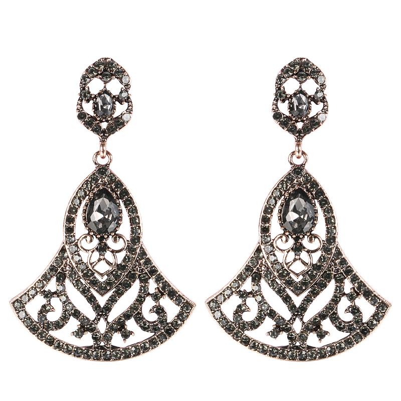 

Новые бохо этнические большие серьги-капли античного золотого цвета пляжные серые хрустальные свадебные серьги для женщин винтажная бижутерия