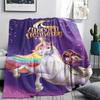 1Pc Unicorn Academy Print Flannel Blanket, High Quality Comfortable for All Seasons, Home Decor, Warmth and Comfort, Perfect for Gifts