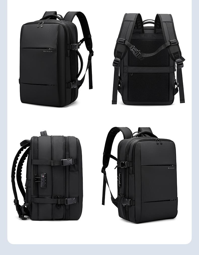 Bange Travel Men 15.6 Inch Laptop Backpack Vacuum Compression Backpack Business School Backpack Expandable Outdoor Backpack
