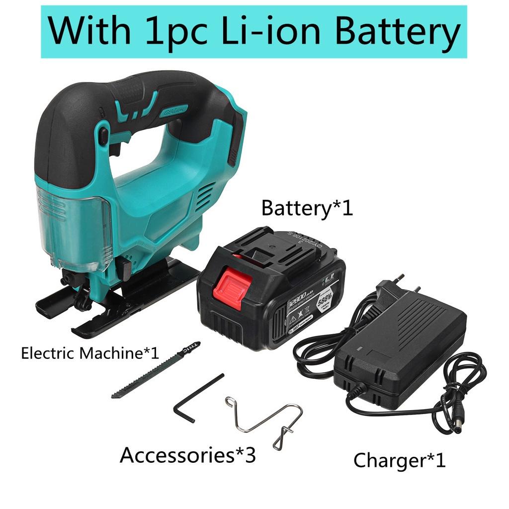 120mm 588V 3500RPM Cordless Jigsaw Electric Jig Saw Portable Multi-Function Woodworking Tool for Battery