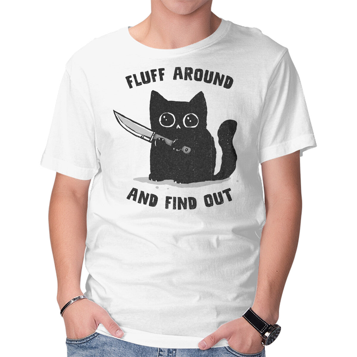Unisex Crew Neck T-Shirt Fluff Around And Find Out Graphic Short Sleeve Casual Tee XXL
