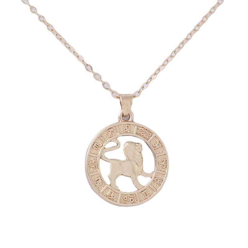 Twelve Zodiac 3d Image Pendant Necklace Ins Zodiac Card Collarbone Chain