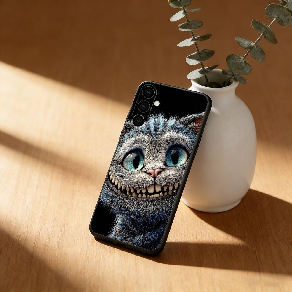 Cute C-Cheshire Cat Phone Case For Samsung GalaxyA13,21s,22,31,32,52,53,71,72,73,Soft Black Cover