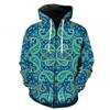 3D Digital Print Hooded Zip-Up Oversized Casual Sweatshirt Men Loose Fit Streetwear