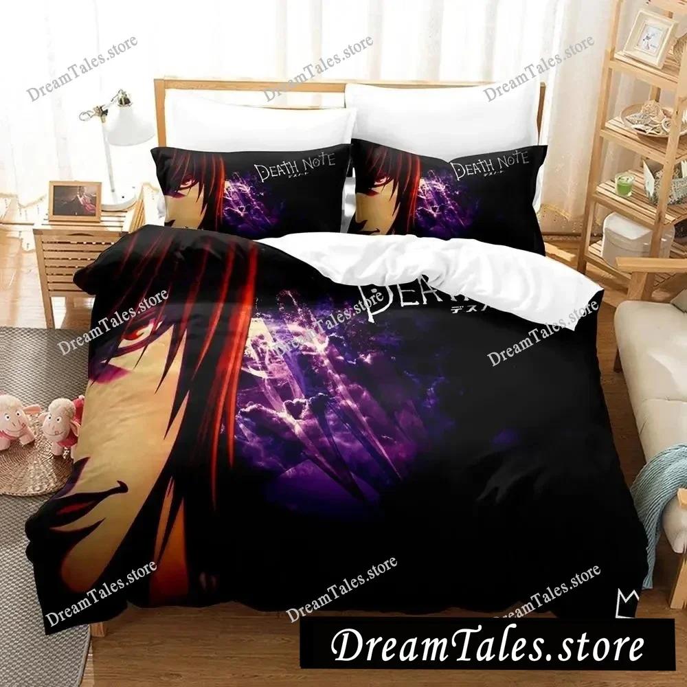 Heimtextilien Cartoons Death Note Bezug Bettbezug Kissenbezug Junge Mädchen Polyester Bettwäscheset King Queen Twin Größe Luxuriöses Geschenk