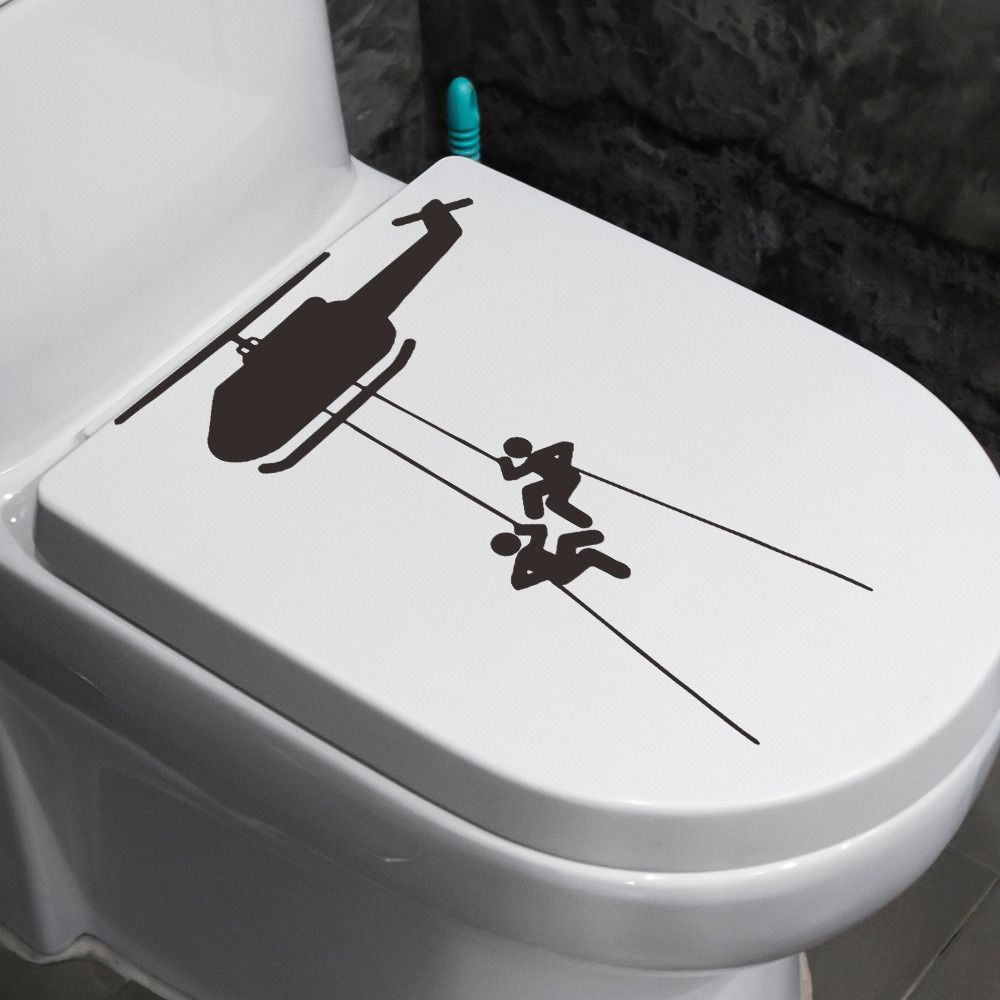 PVC Material Toilet Decoration Sticker Removable Bathroom Decor Sticker Living Room