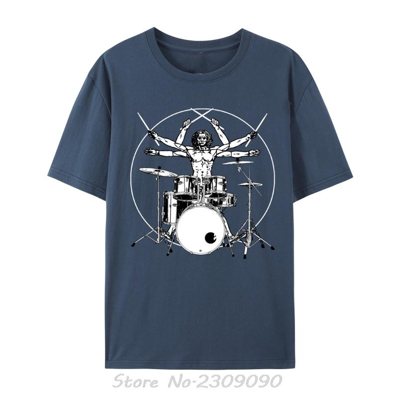 

Drumming Drum Da Vinci Vitruvian Man Drummer Europe Tshirt Men Oneck Cotton T Shirt Fitness Tees Tops Summer Casual Tshirt 4XL