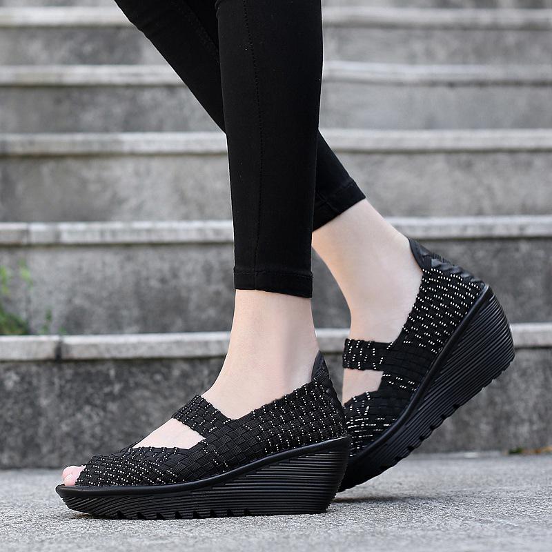 2022 Women's Hand-Woven Slip-On Shoes: Casual, Breathable, Fashionable & Height-Increasing
