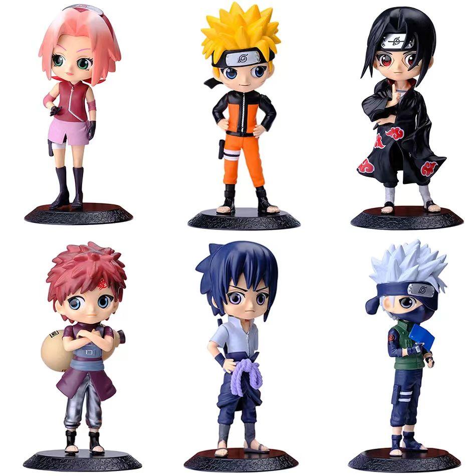 15,5 cm Anime Postać Naruto Uzumaki Naruto Uchiha Sasuke Ręcznie robiony Model PVC Ozdoba Zabawka dla dzieci Periferia Anime Uroczy Prezent