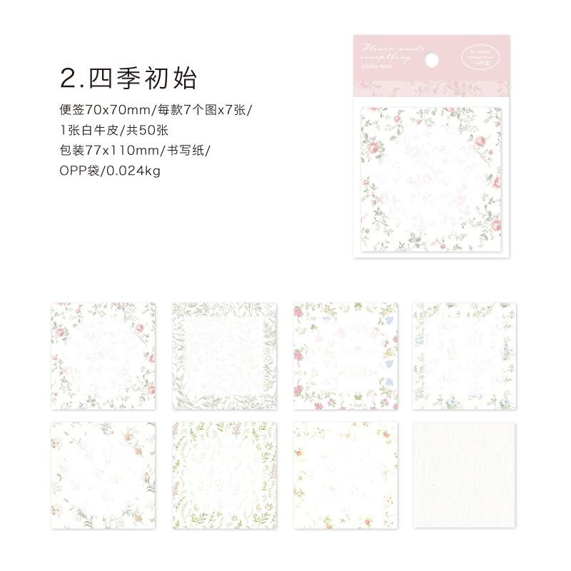 1pack/50Pcs European Floral Square Paper Vintage Art Style DIY Handmade Album Scrapbooking Decorative Paper Supplies