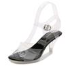 Sandali da Donna con Cinturino alla Caviglia e Tacco a Spillo di Cristallo Peep Toe Sandali Trasparenti con Tacco Alto per Ufficio Carriera Nightclub Festa