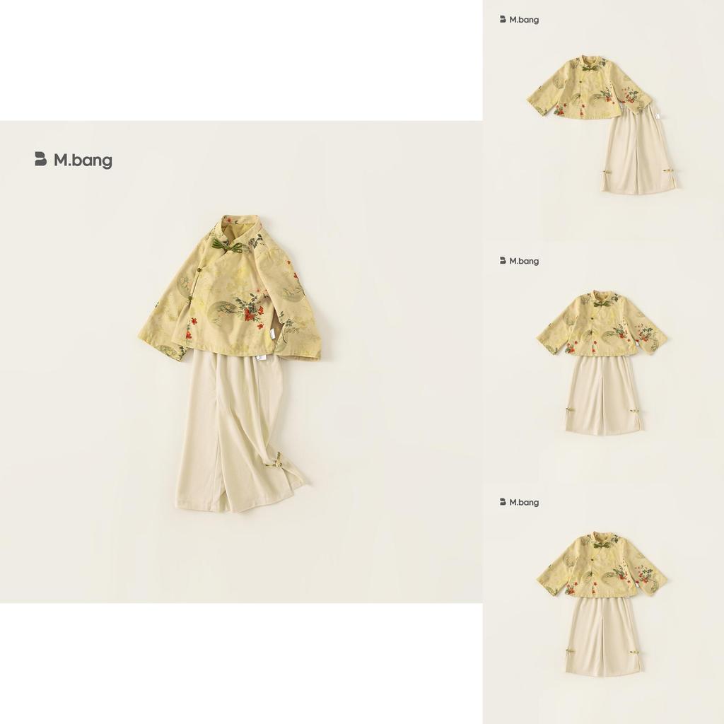 Girl Costume Twopiece Set With Floral Pattern For Children