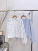 Women Spring and Autumn Sweet Bow Tied Puff Sleeve Shirt Top Short Sweet Shirt