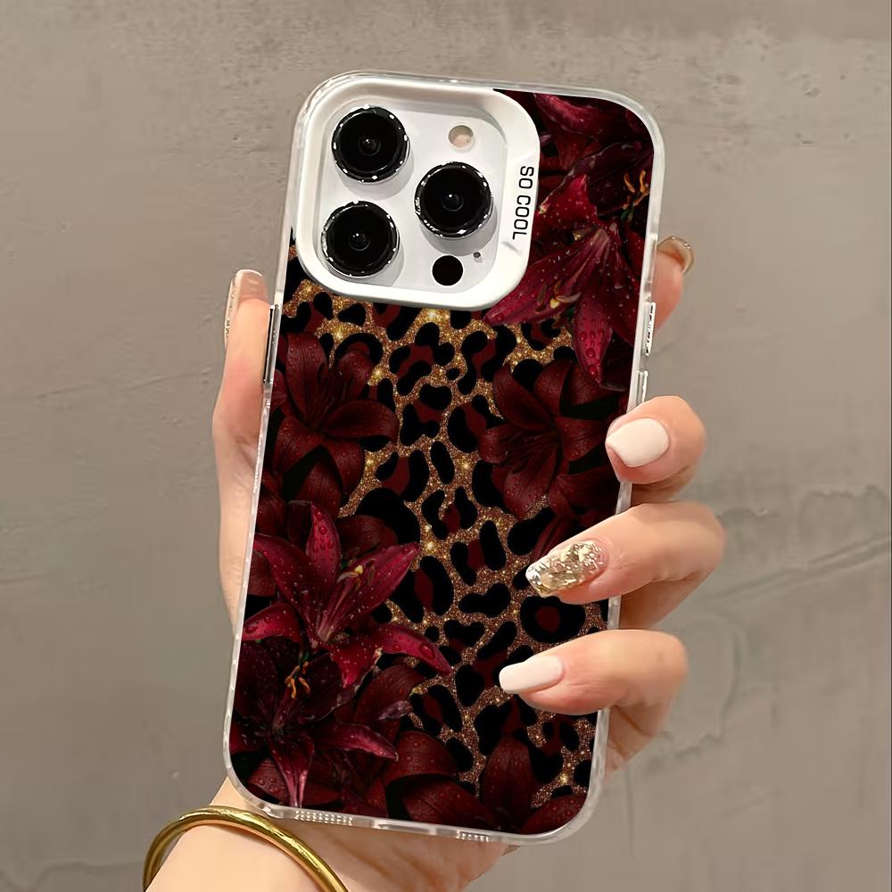 Retro leopard print floral pattern phone case suitable for iPhone 17 16 15 14 13 12 11 Pro/Max/Plus anti drop and shockproof