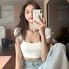 Summer U-neck Short Short-sleeved T-shirt Women's Top Slim Square Neck Crop Top