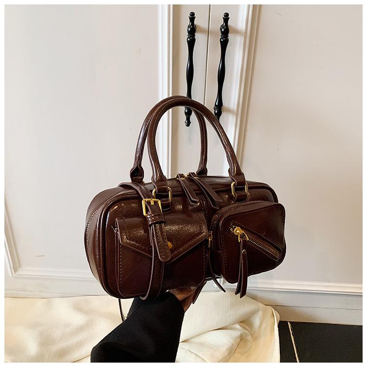 Vintage Maillard Small Bag Women's 2025 New Autumn and Winter Fashion Versatile Messenger Bag Commuter Portable Boston Bag