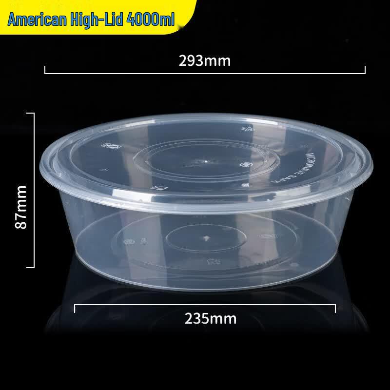 4000ml Round Disposable Takeout Meal Container with High Lid