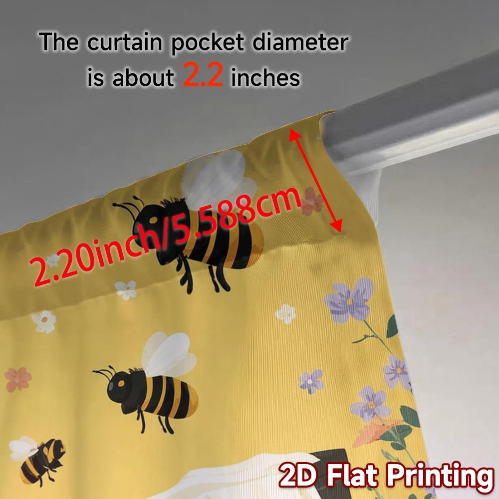 2pcs, 2D FLAT PRINTING Curtains (Without Rod) BeeHaven Contemporary Popular Curtains Fabric Curtains Room Decor Decorative for