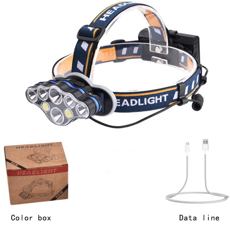 

Перезаряжаемый налобный фонарь с 8 светодиодами USB и красным светом, 8 режимов 8 LED without battery